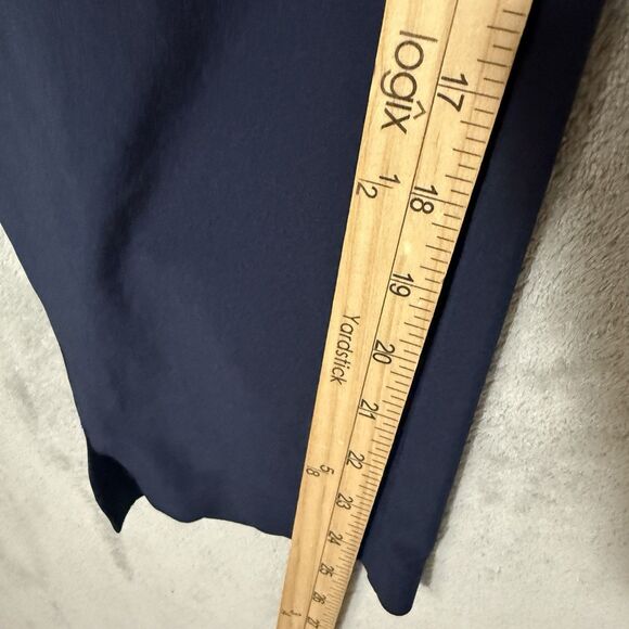 Athleta Brooklyn 6P Petite Ankle Pants Pull On Navy Blue Active Ribbed - Picture 6 of 10